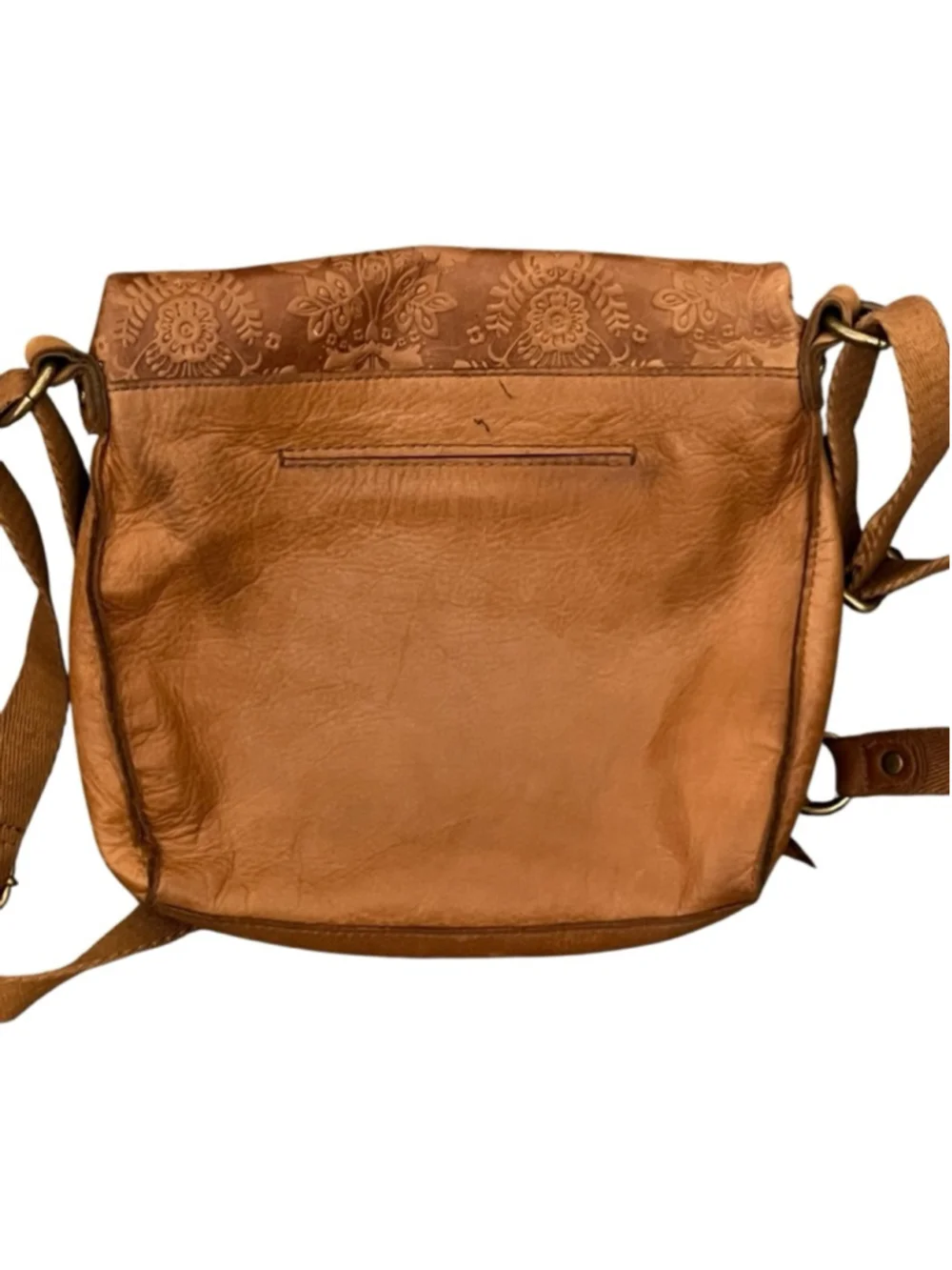 The Sak Brown Embossed Leather Crossbody Bag One Size - Picture 8 of 16